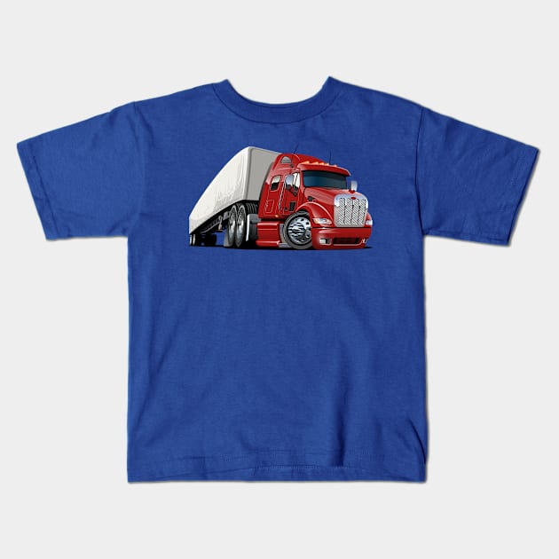 Cartoon truck Kids T-Shirt by Mechanik